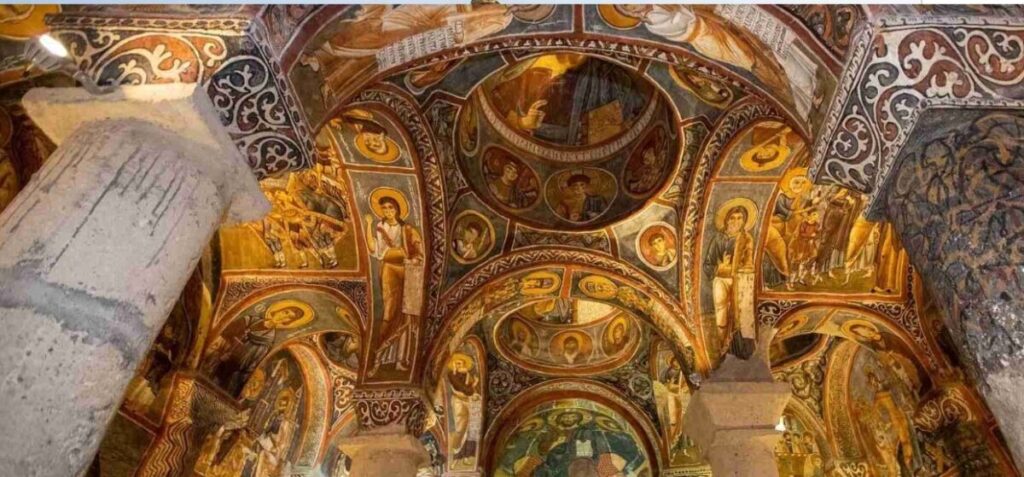 Nevşehir Göreme cave churches internal paintings of saints