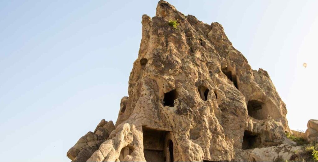 Door and windows on The Triangle shaped rock caves of Göreme Capodocia  